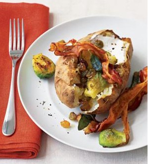 Baked Potato Brussels Sprouts with Bacon